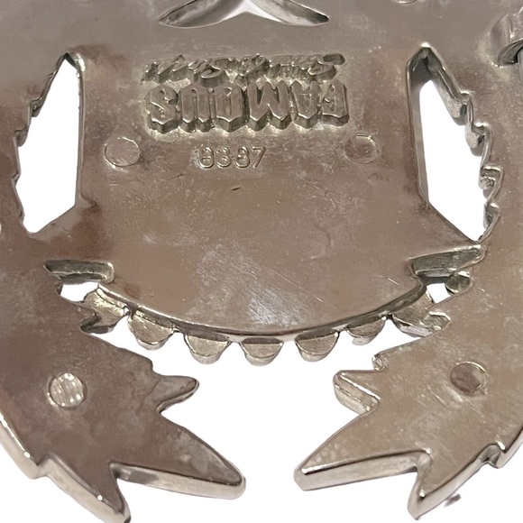 Vintage CADILLAC FAMOUS Stars & Straps men’s chrome belt buckle EUC - Picture 5 of 7